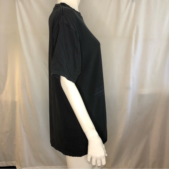 Mens faded black t shirt with a pinup woman in lingerie on front size large - Picture 4 of 12